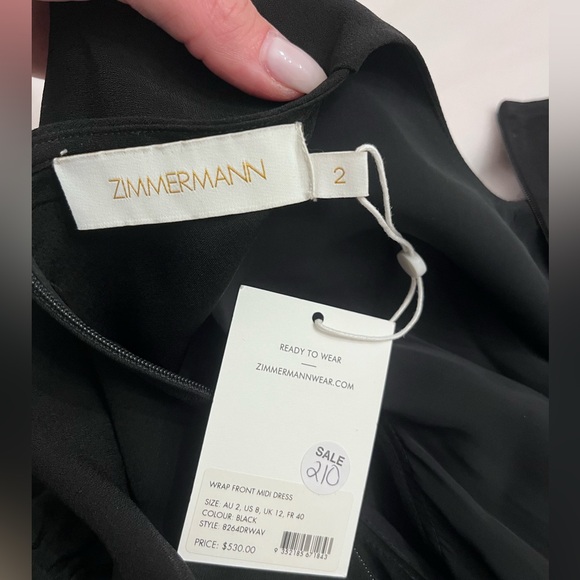 Zimmerman Black Midi tie dress - Picture 3 of 7